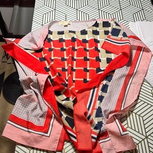 Michael Kors Pink and Black Patterned Scarf